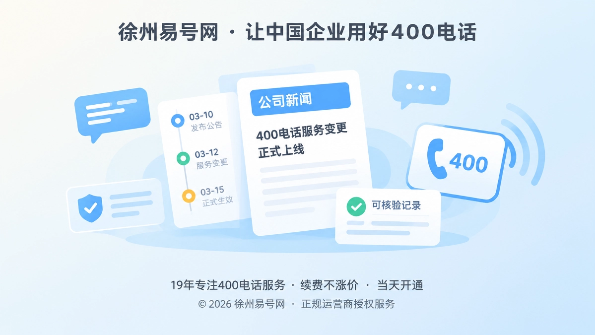 公司新闻与400电话服务核验的抽象插画
